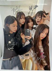 NewJeans* all member with autograph *A4 size photograph 