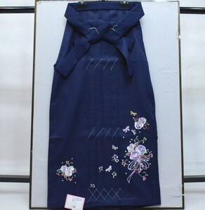 刺繍袴 紺地 袴下87cm 91cm 95cm 単品 新品（株）安田屋 NO32029-1