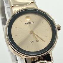 SEIKO EXCELINE 腕時計 ラウンド 2針 クォーツ quartz ゴールド 金 セイコー エクセリーヌ Y769_画像4