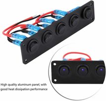 12-24V 5連防水 スイッチパネル 防水 LEDスイッチパネル 車 ボート ヨットマリン 船舶用品_画像6