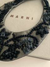 マルニ　ネックレス　付け襟　つけ襟　レース　黒　グレー　チュール　MARNI_画像2