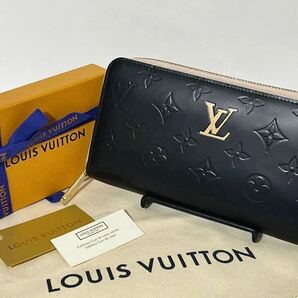 1円《美品》LOUISVUITTON ルイヴィトン 長財布 ヴェルニ 4153 ジッピーウォレット モノグラム マットブラック ラウンドファスナーの画像1