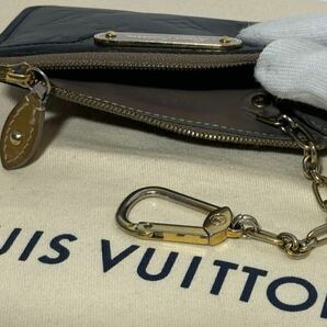 1円《美品》LOUISVUITTON ルイヴィトン ヴェルニ ポシェット クレ モノグラム コインケース マットブラック の画像8