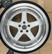 CLEAVE RACING FL53 18x10.5J +15 5H-114.3 ホワイト　4本セット　タイヤ付き　18インチホイール　深リム　10.5j_画像4