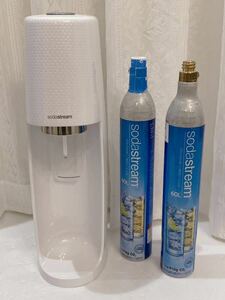 美品 sodastream ソーダストリーム セット 炭酸水メーカー 炭酸ガスシリンダー 60L 