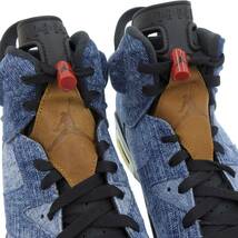 新品同様 NIKE ナイキ エアジョーダン6 レトロ WASHED DENIM スニーカー シューズ メンズ ブルー系 27cm CT5350-401_画像5