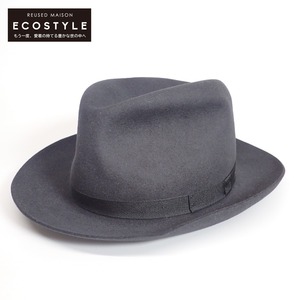 美品 ANATOMICA by CHRISTYS' アナトミカ バイ クリスティーズ FOLDAWAY HAT フェルト 中折れハット 帽子 60CM ダークグレー