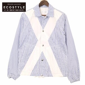 COMME des GARCONS SHIRT コムデギャルソンシャツ 19SS S27165 ホワイト×ブルー パネルストライプシャツジャケット XS メンズ