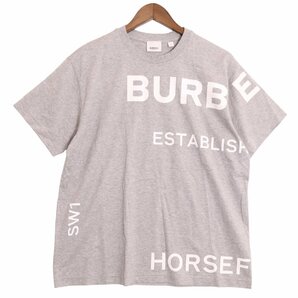 BURBERRY バーバリー 21SS 8028904 ホースフェリープリントロゴTシャツ グレー S トップス コットン メンズ 中古の画像2