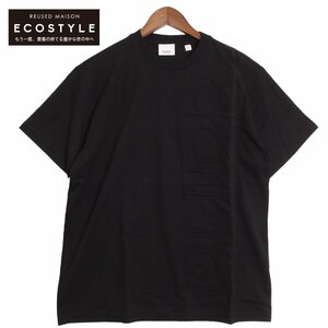 BURBERRY バーバリー 8050731 エンボスロゴ オーバーサイズ クルーネック Tシャツ ブラック XS トップス コットン メンズ 中古