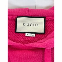 GUCCI グッチ ピンク 18AW 475374 ピグレット フーディー 子豚刺繍 プルオーバー ピンク XS トップス コットン レディース 中古_画像4