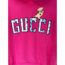 GUCCI グッチ ピンク 18AW 475374 ピグレット フーディー 子豚刺繍 プルオーバー ピンク XS トップス コットン レディース 中古_画像7