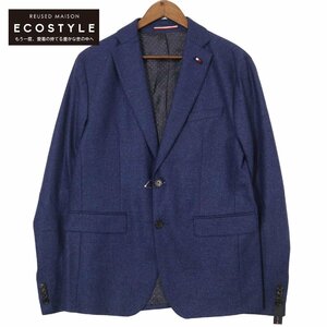 TOMMY HILFIGER トミーヒルフィガー ブルー ウール×シルク SOLID UNCONSTRUCTED BLAZER ブルー 50 ジャケット ウール メンズ 中古