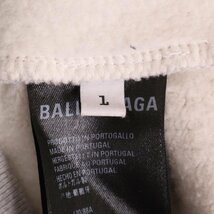 BALENCIAGA バレンシアガ 22SS グレー 674986 ロゴデザイン フリースフーディ グレー L トップス コットン メンズ 中古_画像8