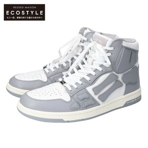 新品未使用 AMIRI アミリ SS22MFS002-043 SKEL TOP HI ハイカット スニーカー シューズ 43 GRAY/WHITE