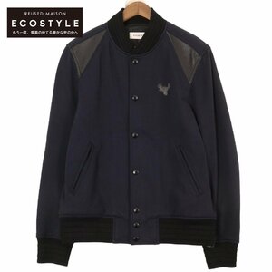 COACH コーチ ネイビー REXY PATCH VARSITY JACKET ネイビー L ジャケット コットン メンズ 中古