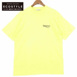 BALENCIAGA バレンシアガ 20年 イエロー 641655 キャンペーンロゴTシャツ イエロー XS トップス コットン メンズ 中古