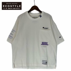 Mihara Yasuhiro ミハラヤスヒロ ホワイト A10TS691 ロゴTシャツ ホワイト 46 トップス コットン メンズ 中古