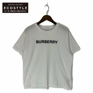 BURBERRY バーバリー 8055309 ホワイト ロゴ クルーネックTシャツ ホワイト XXS トップス コットン メンズ 中古