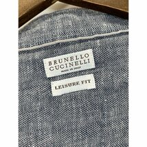 Brunello Cucinelli ブルネロクチネリ 22SS MW6763009 LEISURE FIT リネン100 半袖シャツ ネイビー M トップス リネン メンズ 中古_画像5