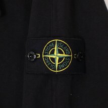 STONE ISLAND ストーンアイランド ブラック 24SS ジップアップ コットン フーディ ブラック L ジャケット コットン メンズ 中古_画像4