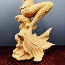 木彫り人魚姫置物実木彫刻_画像4