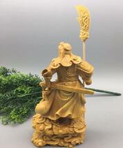 精密細工 関羽像 精密彫刻 武財神 中国武将 三国志 木彫仏像 美術品 _画像4