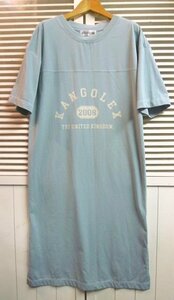 ★KANGOL◎カンゴール　Tシャツワンピース　M　ライトブルー 水色 カットソー地　ロングワンピース