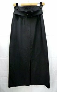 SLY☆スライ ベルト付き ストレッチ ロングタイトスカート 1(S～M)黒 ブラック 参考価格:7,997円 Iライン スカート 美品