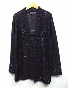 新品★EMPORIO ARMANI /エンポリオアルマーニ ◎黒 /ブラック　スパンコール　カーディガン　レディース　42サイズ　タグ付き