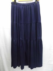  beautiful goods *ELLE* L / long skirt / navy / navy blue /W70cm~/LL size 