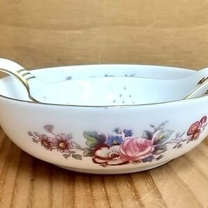 ロイヤルクラウンダービー☆ダービーポジー 花柄 茶こし ティーストレーナー ドロップボウル セット Royal Crown Derby 茶器 ヴィンテージの画像5