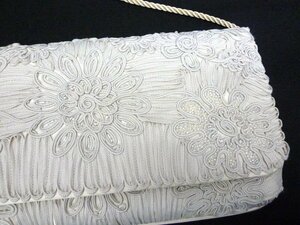 * formal * code embroidery beads equipment ornament party bag clutch bag beige flower motif Tokyo sowa-ru buy 