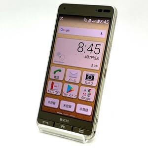 BASIO3 KYV43 ゴールド au SIMロック解除済み 白ロム 京セラ スマホ本体 送料無料 Y15MR