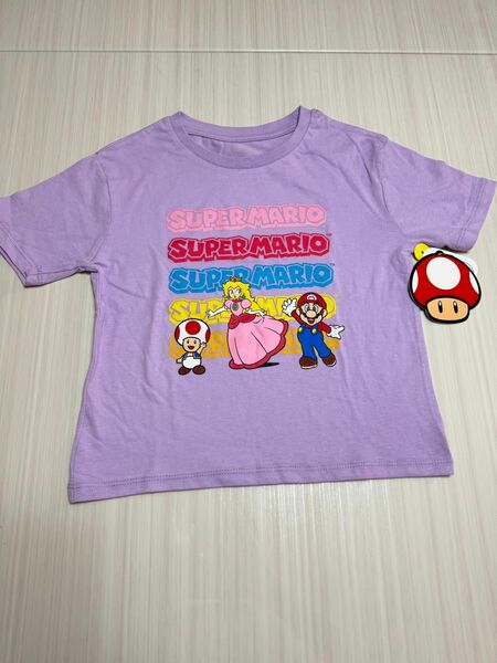 未使用　USJ スーパーマリオ　ピーチ姫　キノピオ　女の子半袖Tシャツ120cm