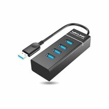 Wavlink 4ポート ハブ 高速 5Gbps USB3.0 HUB バスパワー VL812チップ搭載 ケーブル 付き (ブラック)_画像1