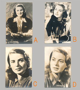 昭和20～30年代？ ブロマイド 4枚 イングリッド・バーグマンさん/INGRID BERGMAN プロマイド WB MGM