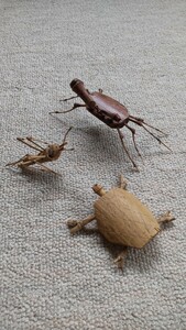 竹のおもちゃ 竹細工 置物 カニ 亀 蟹 虫 ハンドメイド