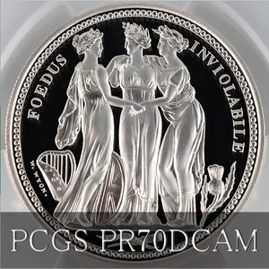 【気品溢れる麗しの三美神】2020年 オルダニー スリーグレイセス 5ポンド 2オンス銀貨 PCGS PR70 DCAM First Strike 付属品付き グレーセス