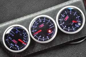  3 scale meter AUTOGAUGE auto gauge tachometer clock ( clock ) boost controller voltmeter 3 piece set Copen L880K