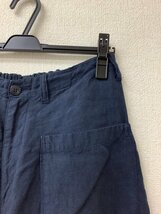 ナチュラルランドリー (Natural Laundry) ネイビー麻 ワイドパンツ ウエストゴム サイズ2_画像3