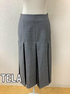 TELA テラ グレーと黒 ボックスプリーツスカート サイズ42