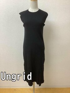 アングリッド (Ungrid) ワッフル生地ワンピース 黒 サイズF