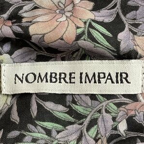 NOMBRE IMPAIR ノンブル アンペール すみ黒にピンク系ボタニカル柄 ブラウス サイズFの画像5