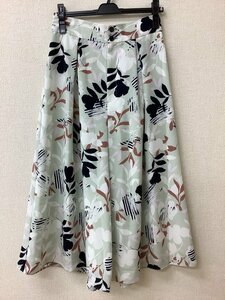  Untitled light green .botanikaru pattern wide pants waist rubber size 3