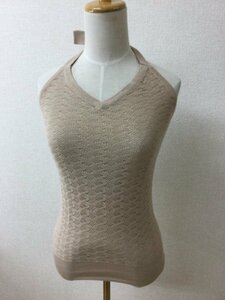 ru cool blanc beige halter-neck tops ... pattern knitted 