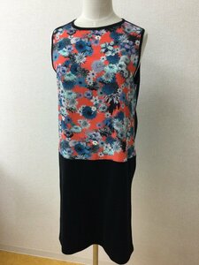  paul (pole) * Smith black knitted One-piece front . about is orange × blue floral print size M