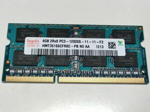 【動作確認済み】hynix DDR3 4GB×1 PC3-12800S SO-DIMM HMT351S6CFR8C【1213】