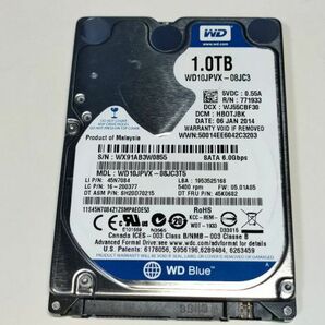 【使用時間16350時間】WD 1TB(1000GB) HDD WD10JPVX-08JC3T5 2.5インチ 9.5mm厚 CrystalDiskInfo正常判定【0855】の画像1