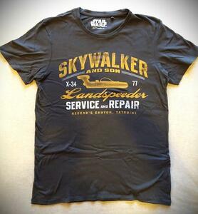 ☆STARWARDS スターウォーズ ★ Tシャツ レア 海外 輸入 入手困難 希少 グレー Ｍサイズ メンズ 男性用 LANDSPEEDR 古着 スカイウォーカー